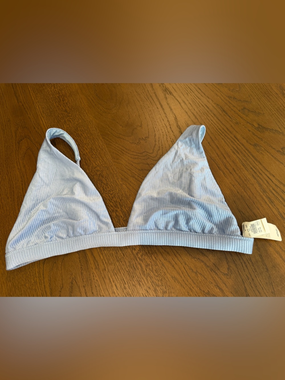 aerie Ribbed Powder Blue Triangle Bralette